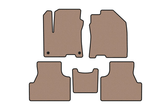 Rubber Floor Mats Carsuit (2019-2020, Electric, Beige) for Hyundai Encino EV 2019- - image 1