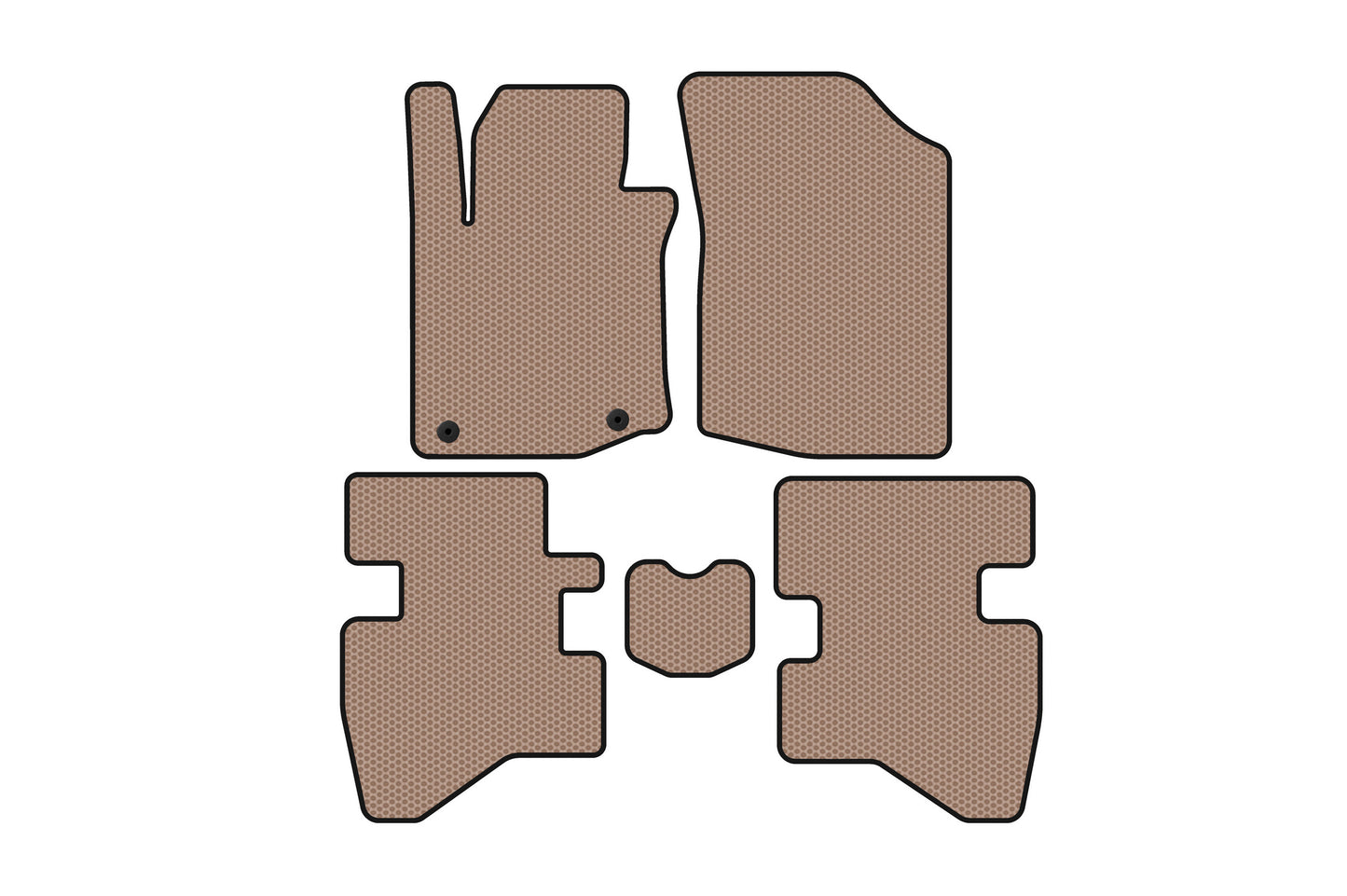 Rubber Floor Mats Carsuit (HB, Beige) for Citroen C-1 2014-2021 - image 1