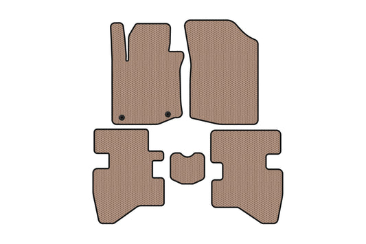 Rubber Floor Mats Carsuit (HB, Beige) for Citroen C-1 2014-2021 - image 1