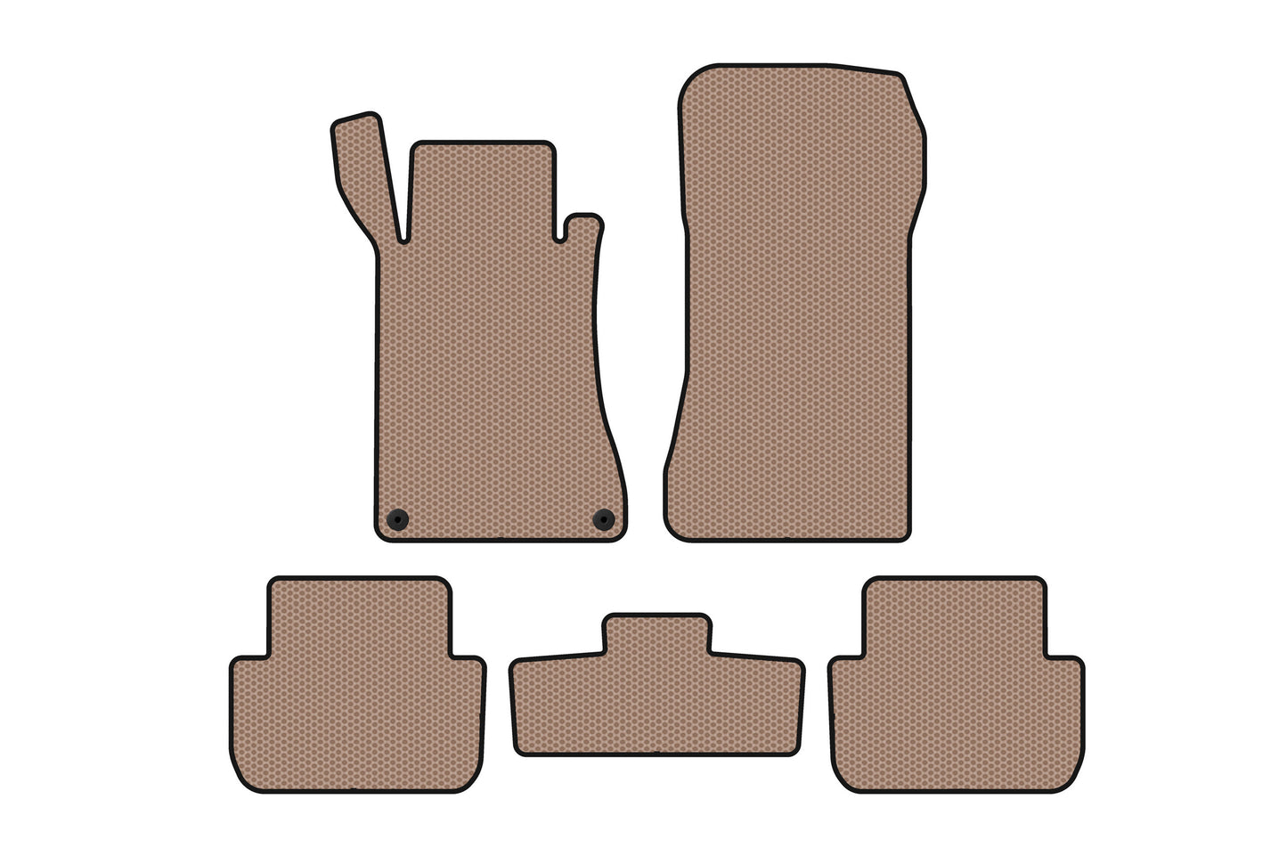 Rubber floor mats Carsuit (Coupe, beige) for Mercedes CLK W209 2002-2010 - image 1