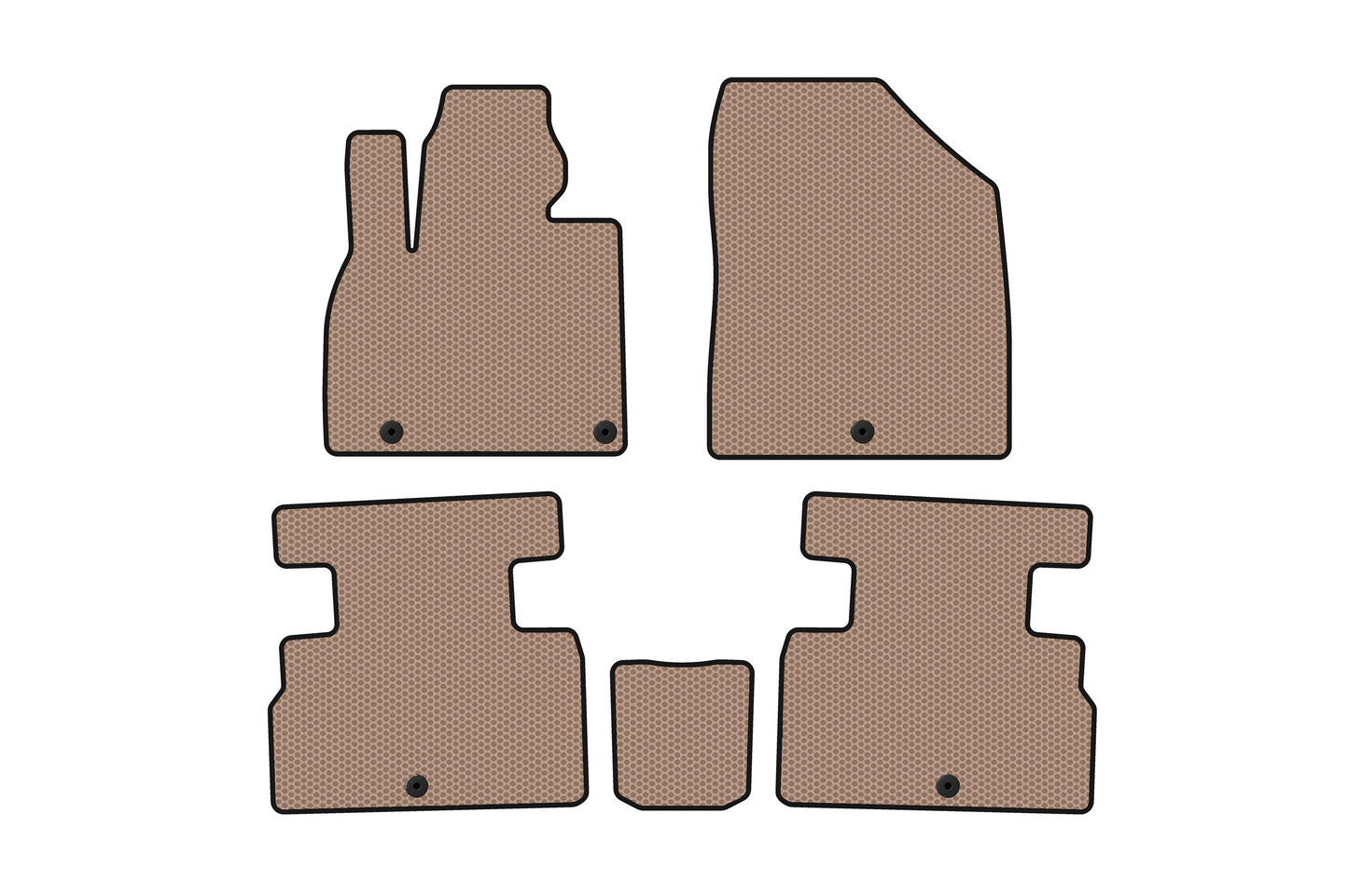 Rubber floor mats Carsuit (2 rows, 7-seater, beige) for Kia Stonic 2017- - image 1