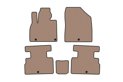 Rubber floor mats Carsuit (2 rows, 7-seater, beige) for Kia Stonic 2017- - image 1