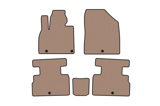Rubber floor mats Carsuit (2 rows, 7-seater, beige) for Kia Stonic 2017- - image 1