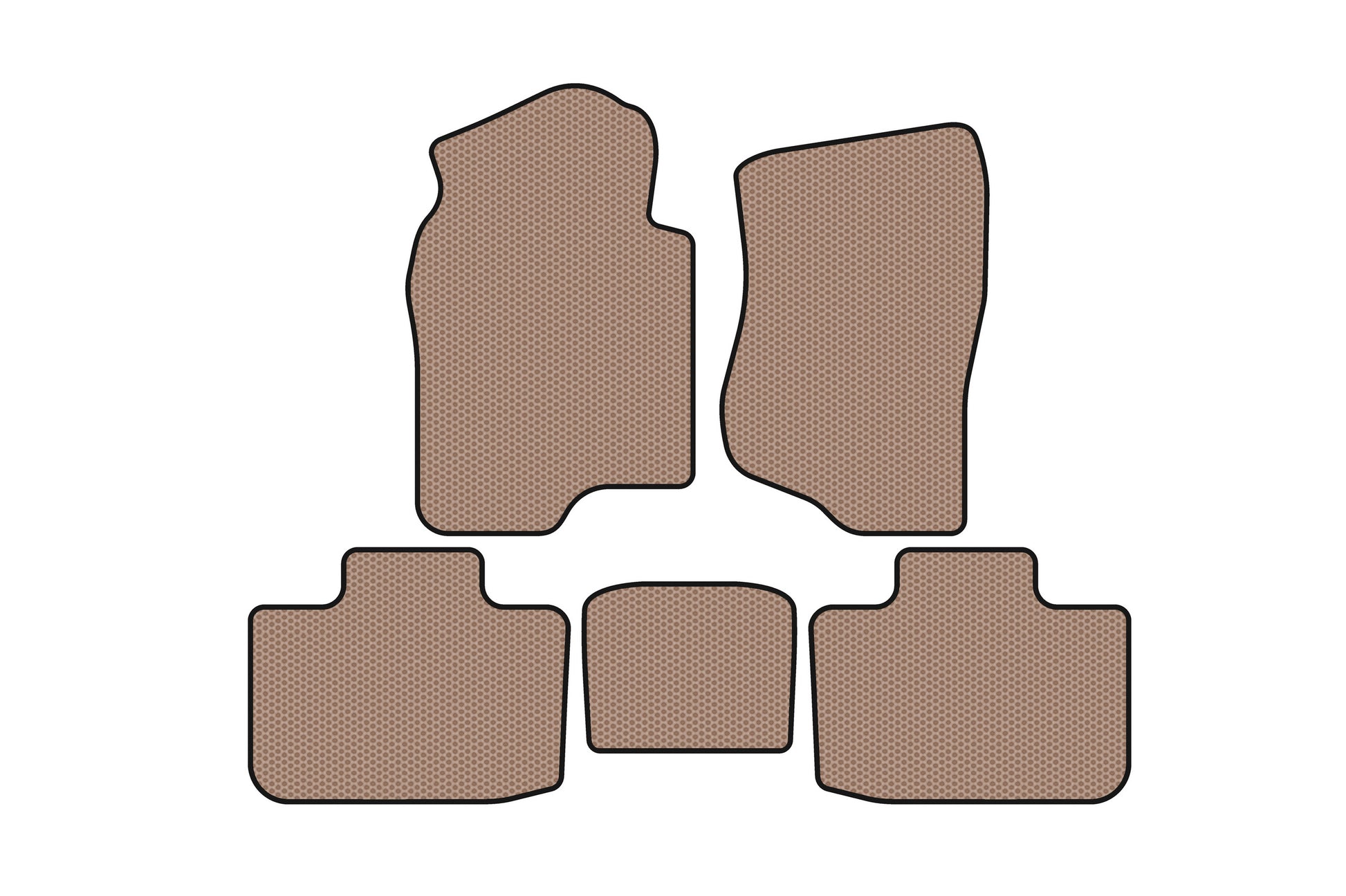 Rubber floor mats Carsuit (2 rows, beige) for Cadillac Escalade 2007-2014 - image 1