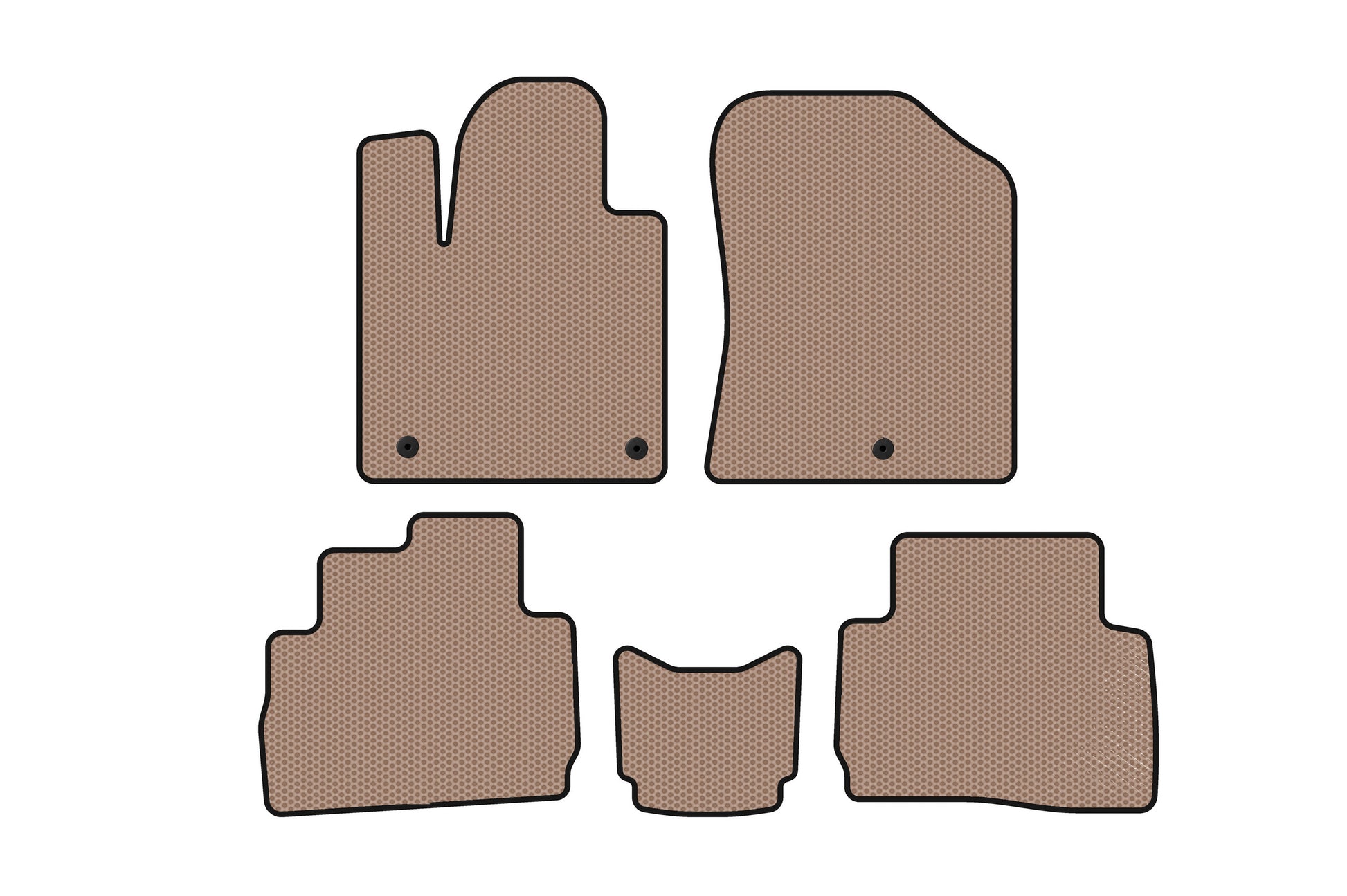 Rubber floor mats Carsuit (2020-2023, beige) for Hyundai Santa Fe 4 2018-2023 - image 1