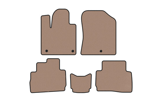 Rubber floor mats Carsuit (2020-2023, beige) for Hyundai Santa Fe 4 2018-2023 - image 1