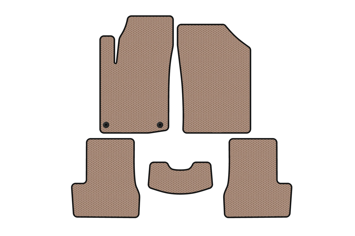 Rubber Floor Mats Carsuit (HB, Beige) for Citroen C-3 2009-2016 - image 1