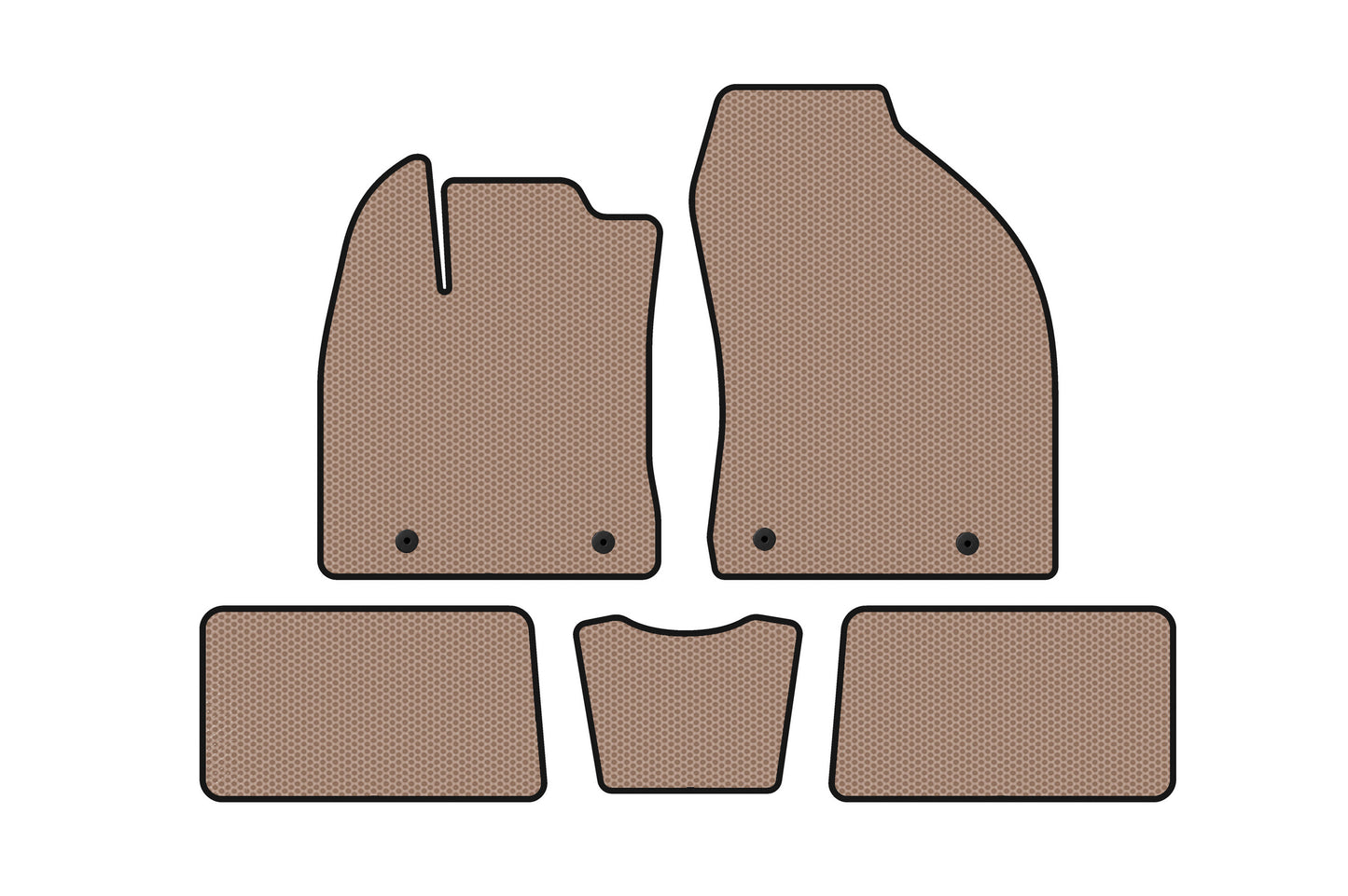 Rubber floor mats Carsuit (HB, Hybrid, beige) for Lexus CT200H 2011-2022 - image 1