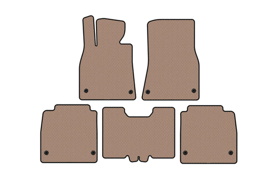 Rubber Floor Mats Carsuit (2007-2010, SD, Long Wheelbase, Beige) for Lexus LS 2007-2017 - image 1