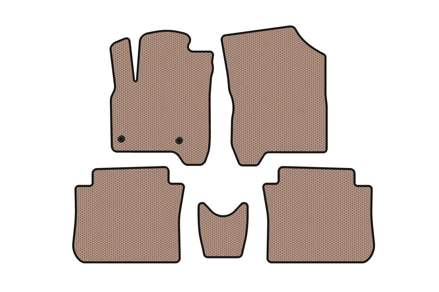 Rubber Floor Mats Carsuit (Beige) for Citroen C-3 Picasso 2010-2017 - image 1
