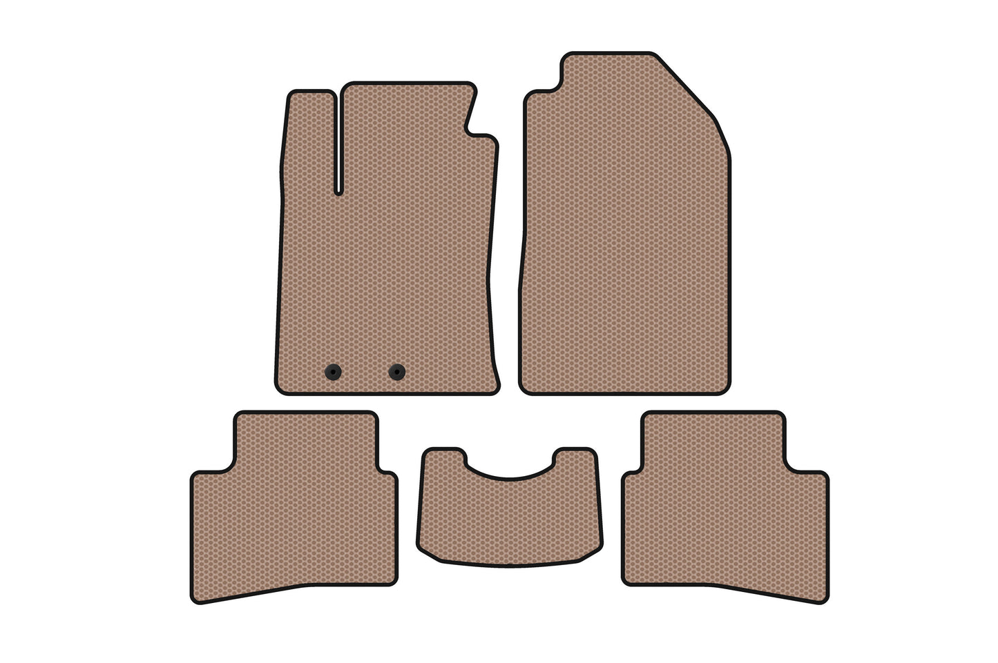 Rubber floor mats Carsuit (2017-2019, beige) for Kia Stonic 2017- - image 1