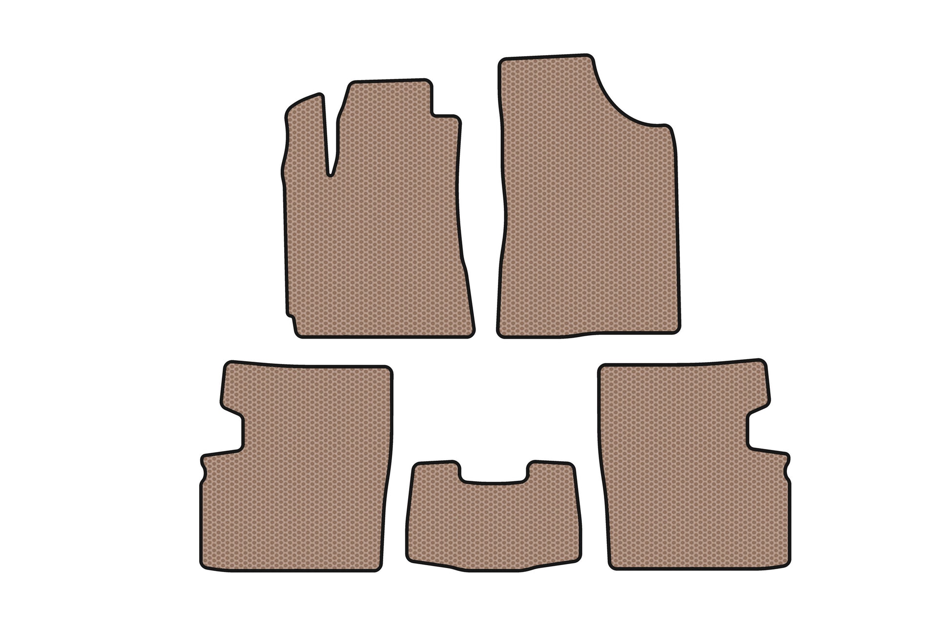Rubber floor mats Carsuit (2009-2014, HB, 5-door, beige) for Geely Emgrand EC7 2009- - image 1