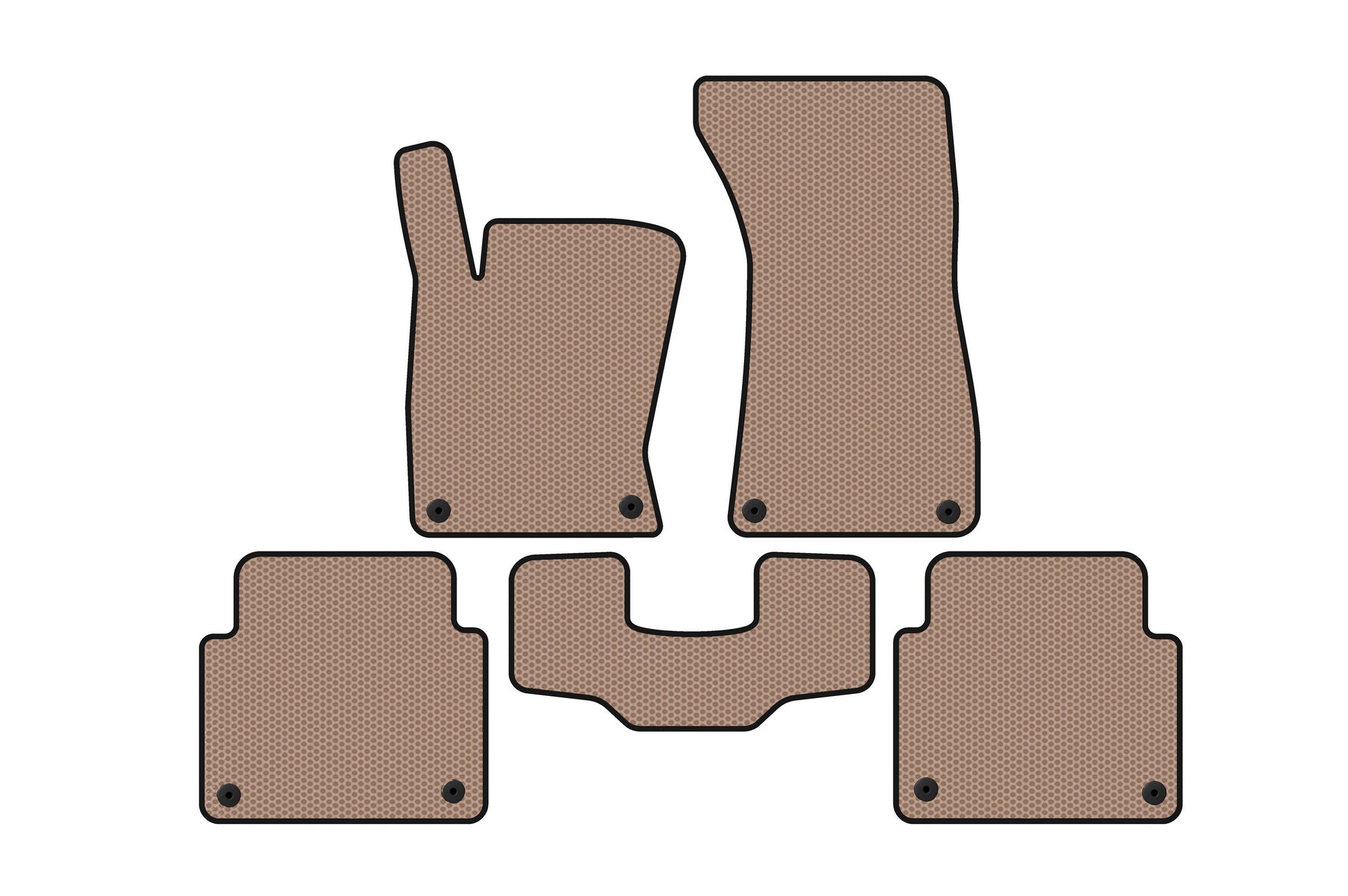 Rubber Floor Mats Carsuit (Short, Beige) for Audi A8 2002-2009 - image 1