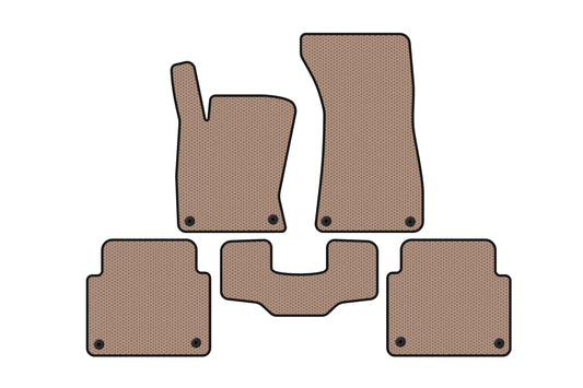 Rubber Floor Mats Carsuit (Short, Beige) for Audi A8 2002-2009 - image 1