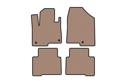 Rubber floor mats Carsuit (2 rows, for Grand, beige) for Hyundai Santa Fe 4 2018-2023 - image 1