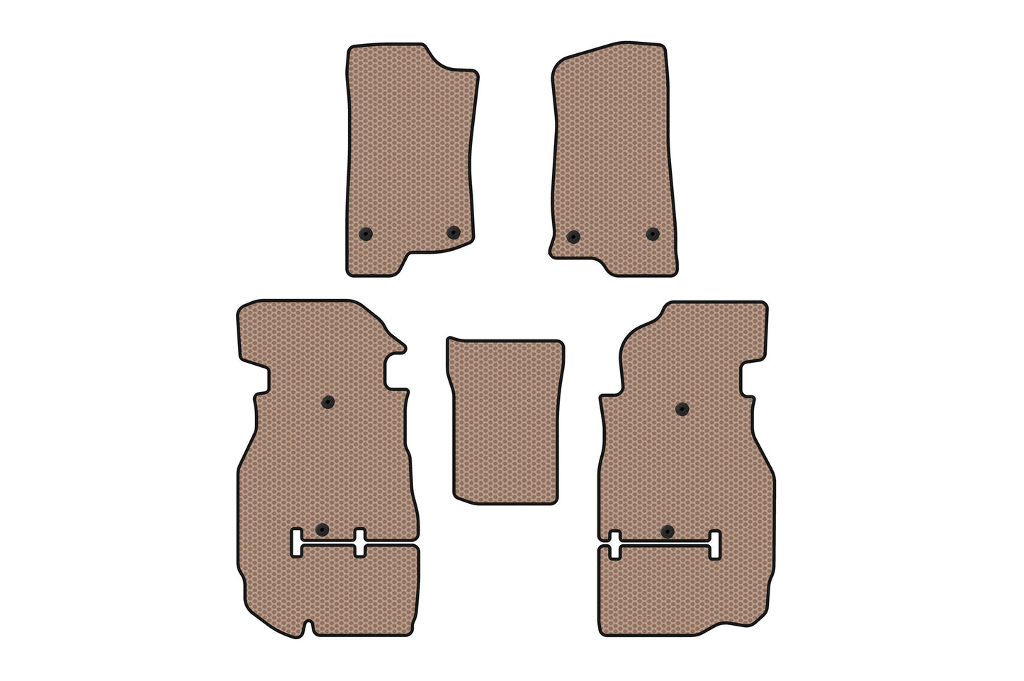 Rubber floor mats Carsuit (Rubicon Unlimited/5-door, beige) for Jeep Wrangler 2018- - image 1