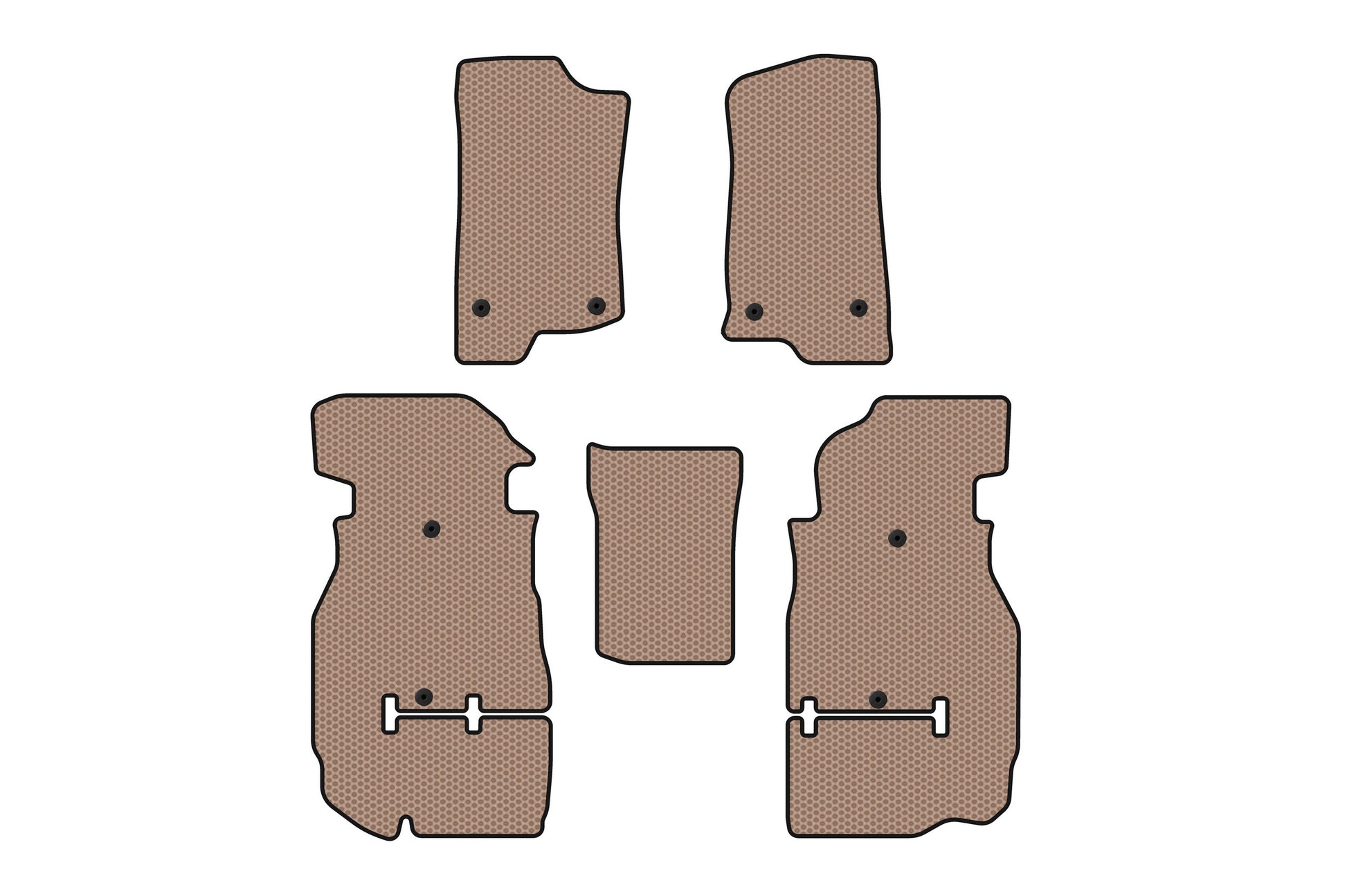 Rubber floor mats Carsuit (Rubicon Unlimited/5-door, beige) for Jeep Wrangler 2018- - image 1