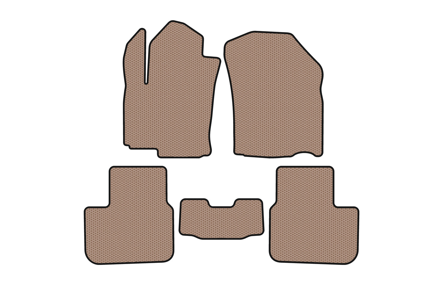 Rubber Floor Mats Carsuit (HB, Beige) for Fiat Sedici 2006-2014 - image 1