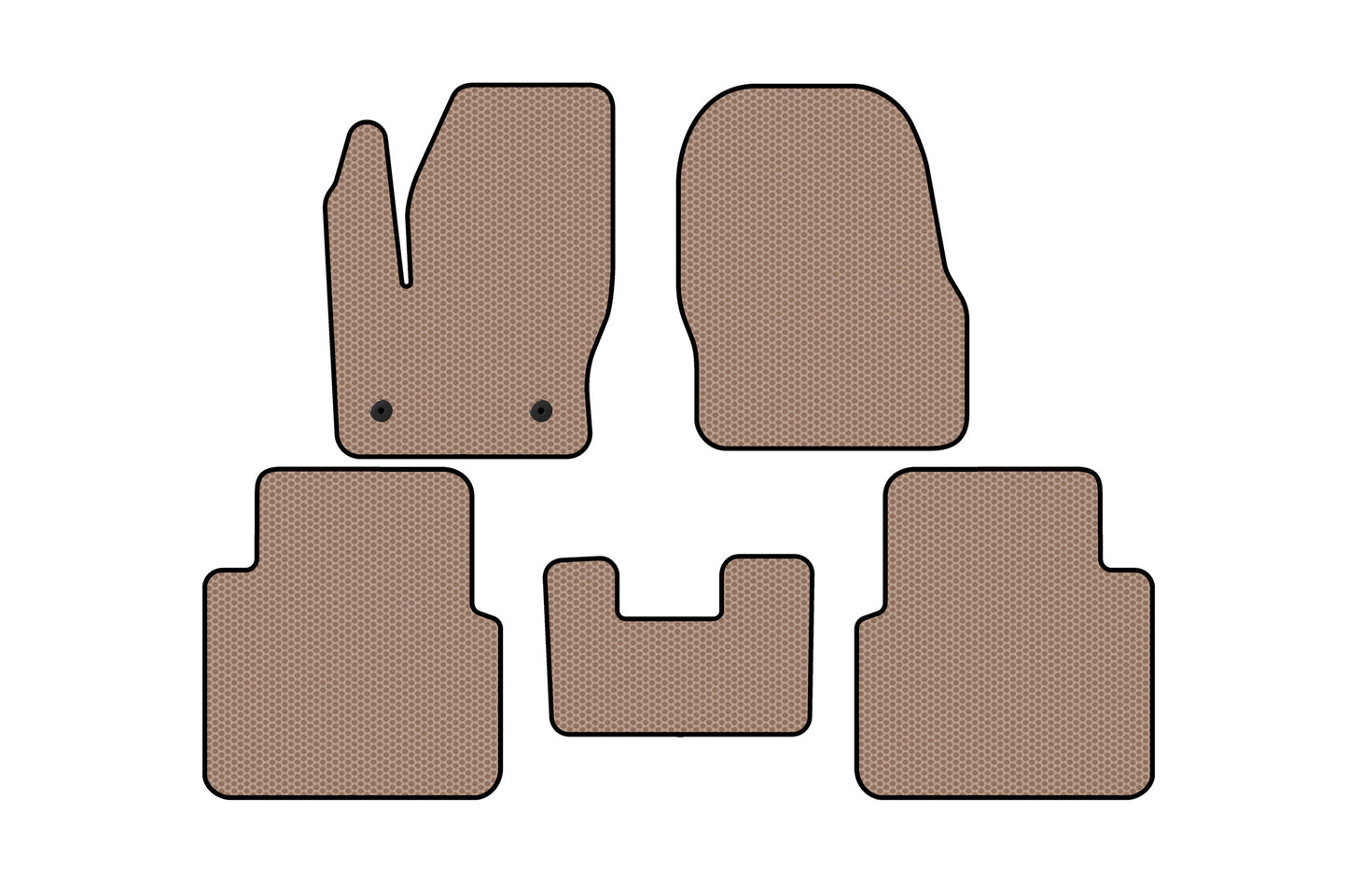 Rubber Floor Mats Carsuit (Beige) for Ford Connect 2014-2021 - image 1