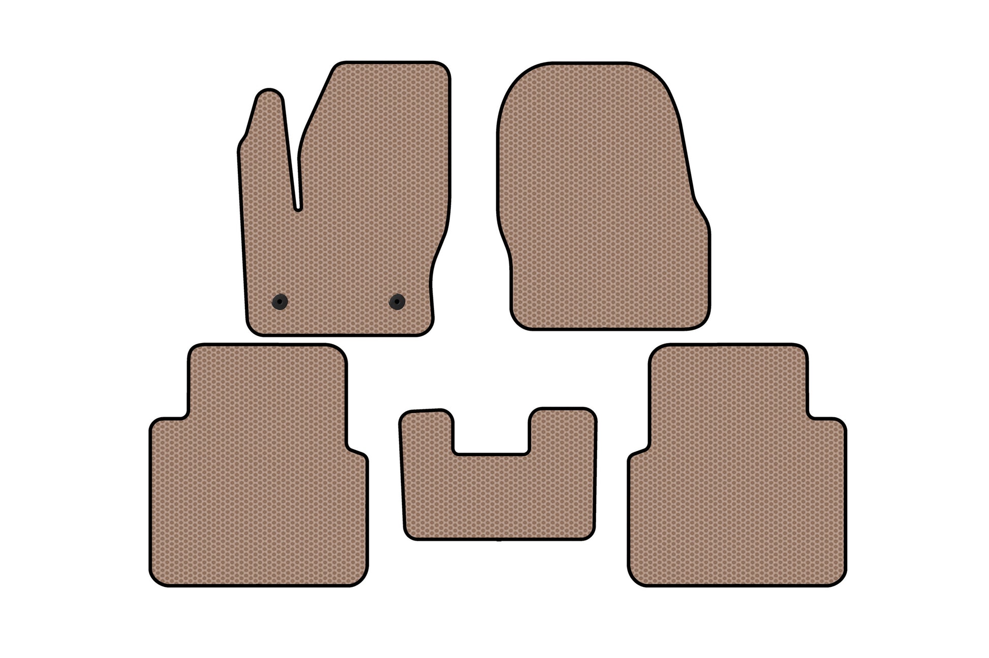 Rubber Floor Mats Carsuit (Beige) for Ford Connect 2014-2021 - image 1