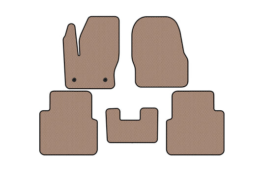Rubber Floor Mats Carsuit (Beige) for Ford Connect 2014-2021 - image 1