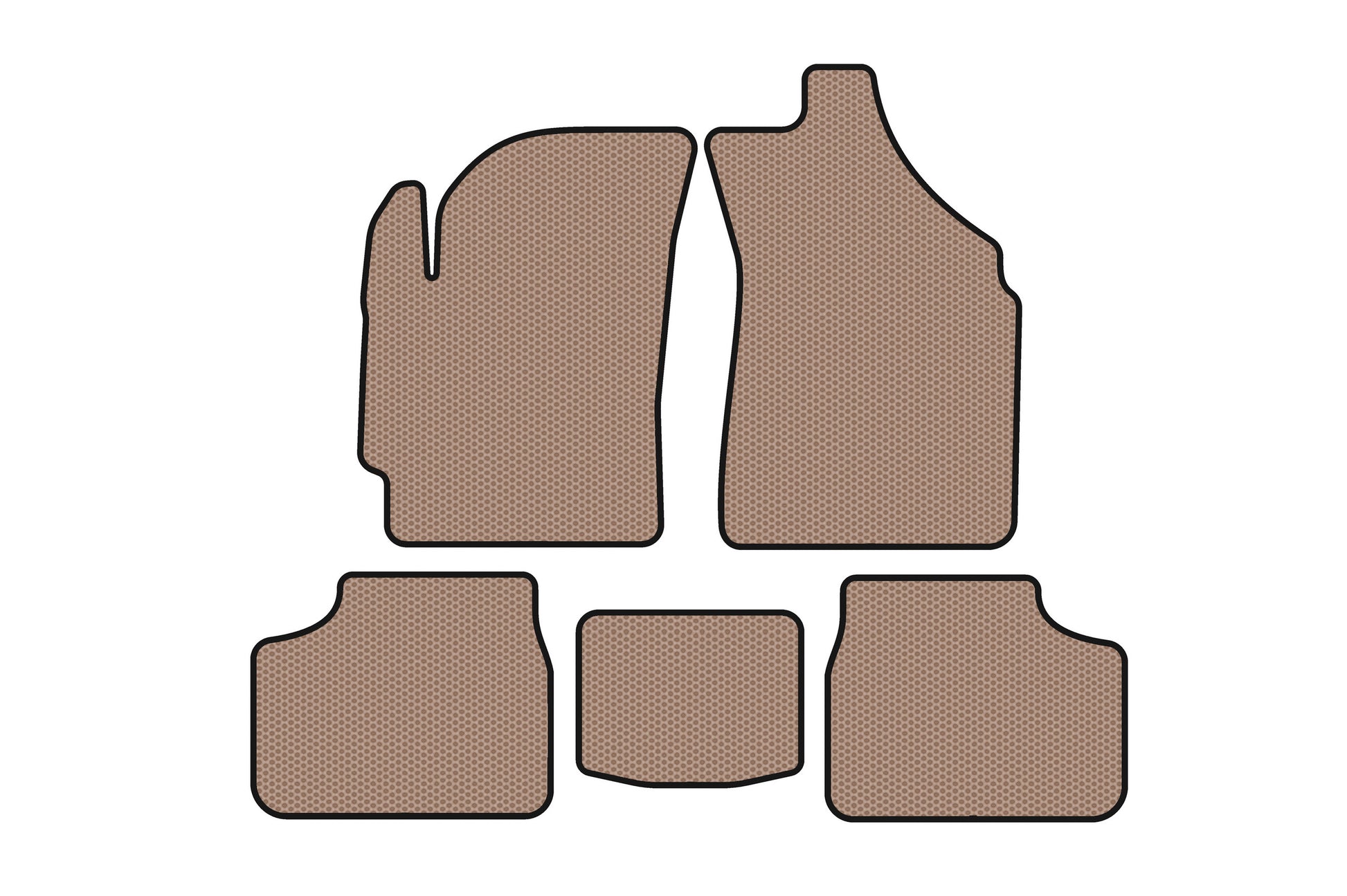 Rubber Floor Mats Carsuit (Beige) for Daewoo Matiz 1998-2008 - image 1