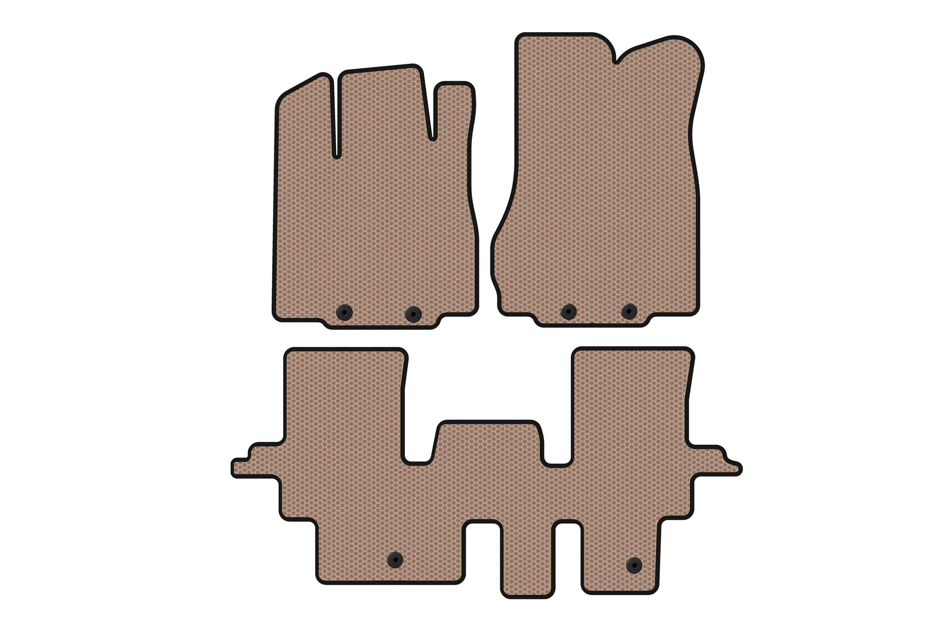 Rubber floor mats Carsuit (2 rows, beige) for Infiniti QX60 2016-2021 - image 1