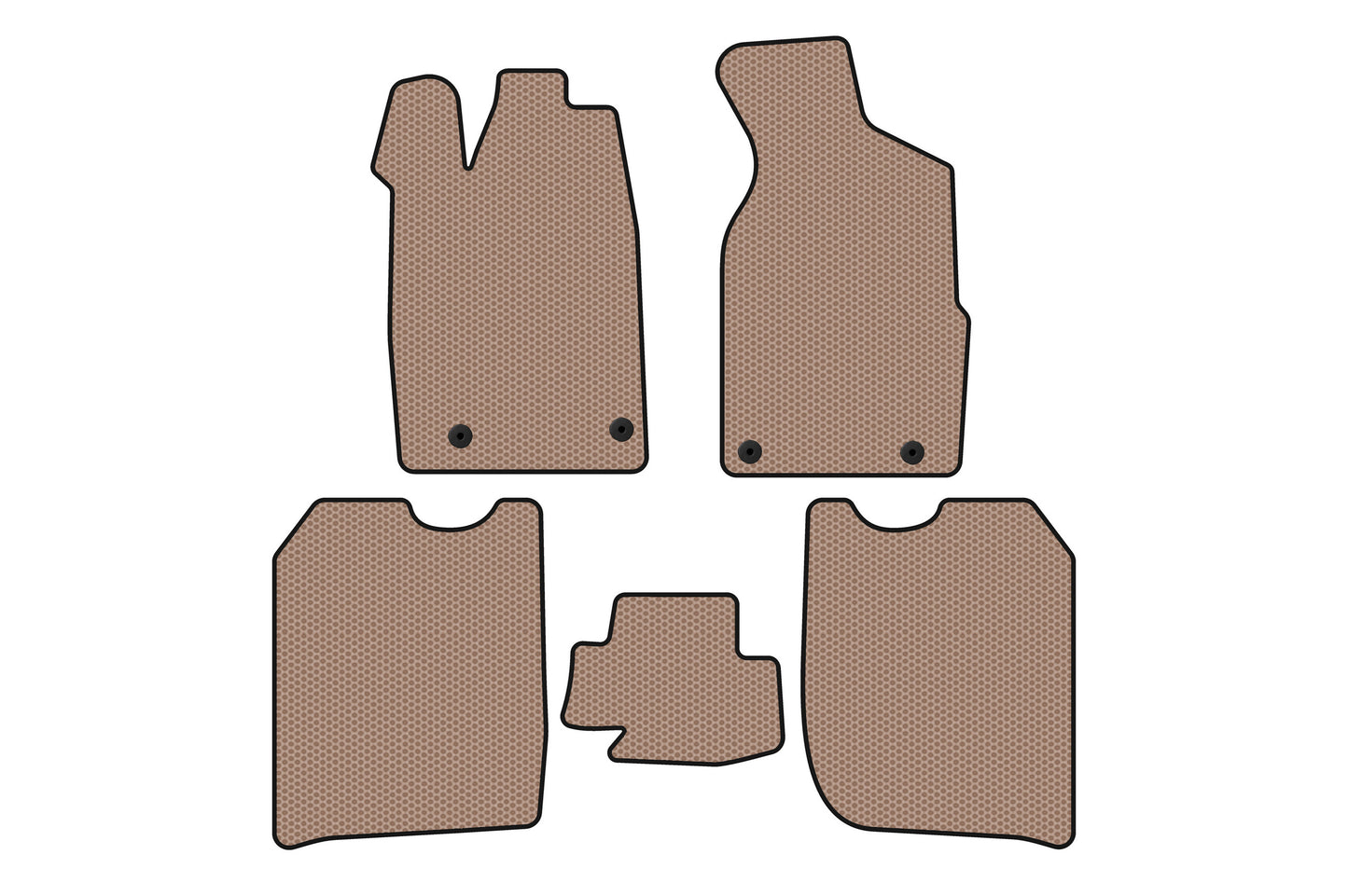Rubber floor mats Carsuit (1982-1988, Sedan, beige) for Audi 100 C3 1988-1991 - image 1