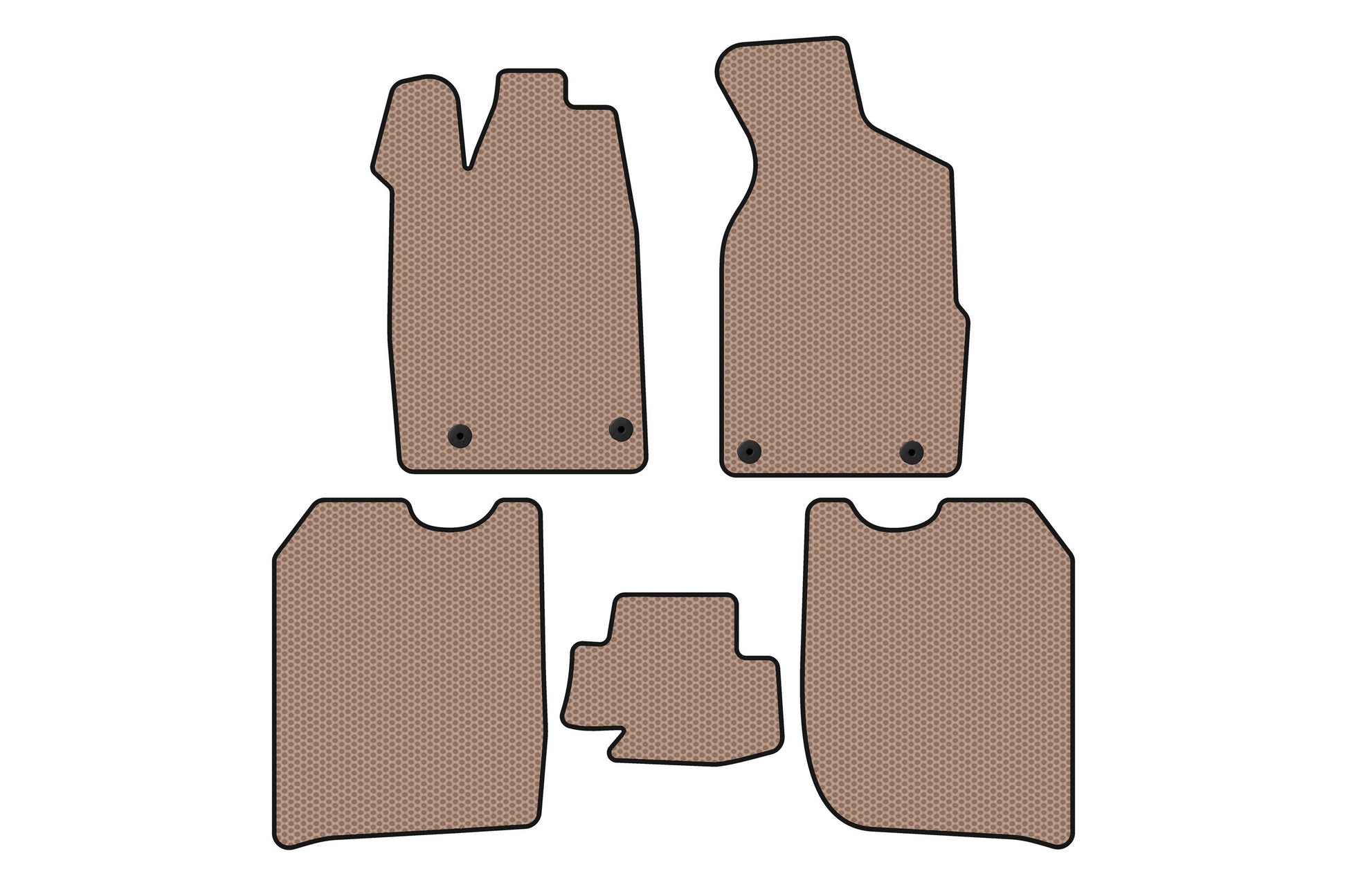 Rubber floor mats Carsuit (1982-1988, Sedan, beige) for Audi 100 C3 1988-1991 - image 1
