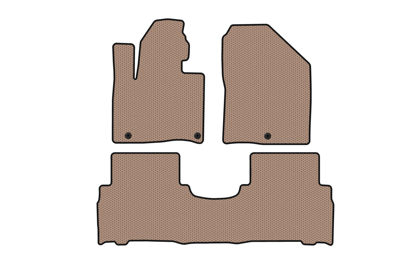 Rubber floor mats Carsuit (2014-2018, 5-seater, beige) for Kia Sorento III UM 2014-2020 - image 1