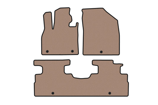 Rubber floor mats Carsuit (2 rows, 7-seater, beige) for Hyundai Palisade 2018-2025 - image 1