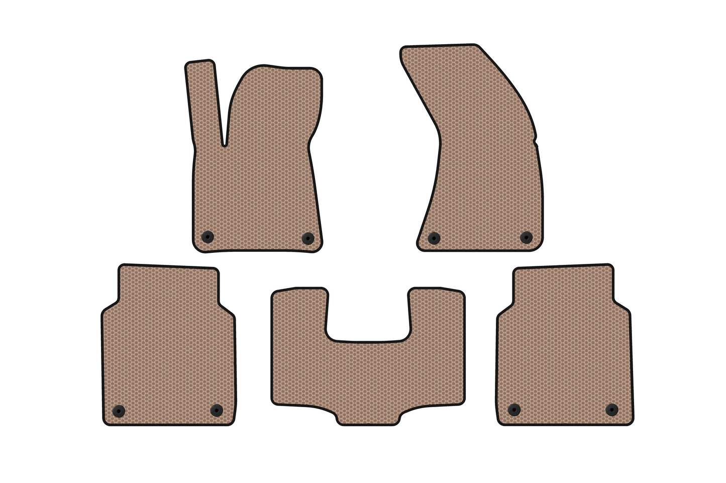 Rubber Floor Mats Carsuit (Long, Beige) for Audi A8 2010-2018 - image 1