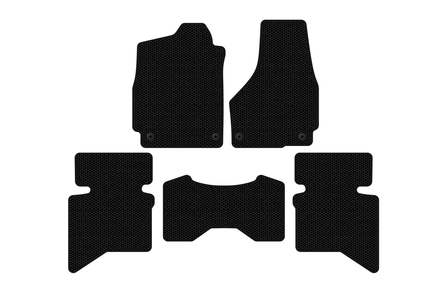 Rubber floor mats Carsuit (2009+, 5-seater/Double cab, black) for Dodge RAM (DS/DJ/D2) 2009–2024 - image 1