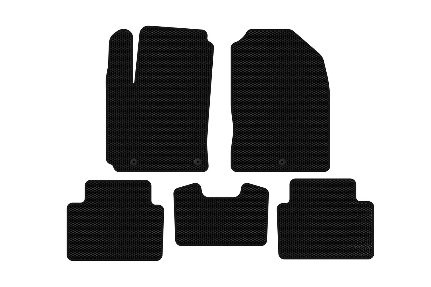 Rubber Floor Mats Carsuit (2017-2020, Petrol, Black) for Hyundai Kona 2017-2023 - image 1