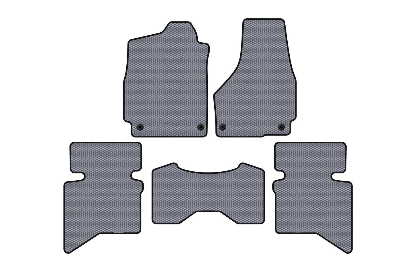 Rubber floor mats Carsuit (2009+, 5-seater/Double cab, gray) for Dodge RAM (DS/DJ/D2) 2009–2024 - image 1