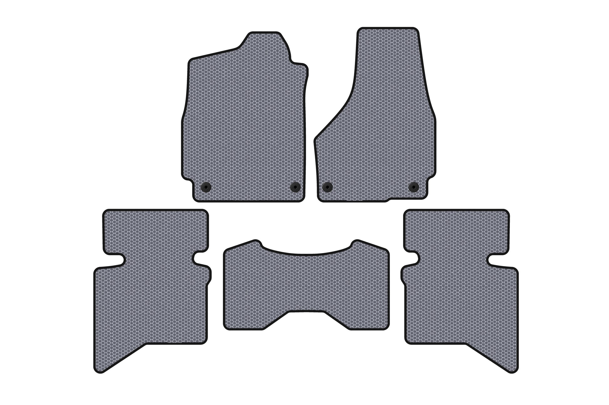 Rubber floor mats Carsuit (2009+, 5-seater/Double cab, gray) for Dodge RAM (DS/DJ/D2) 2009–2024 - image 1