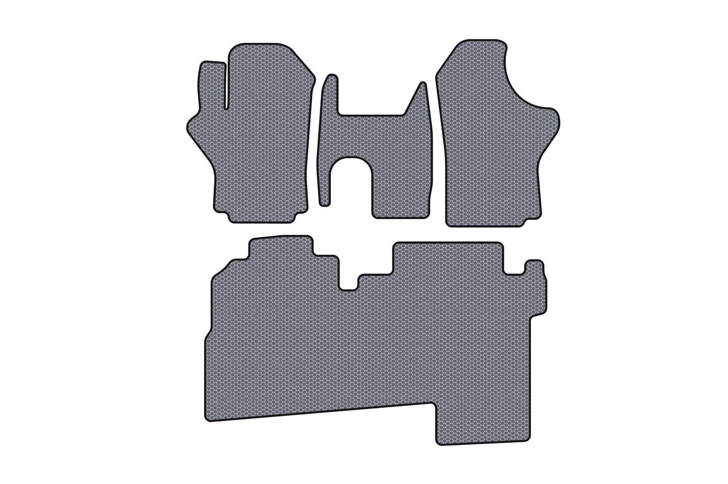 Rubber floor mats Carsuit (2004-2007, 2 rows, 8-seater, grey) for Hyundai H200, H1, Starex 1998-2007 - image 1