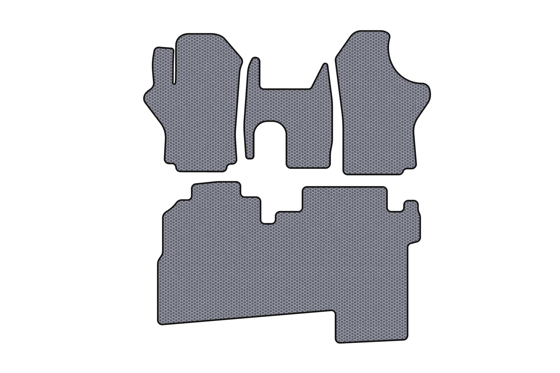 Rubber floor mats Carsuit (2004-2007, 2 rows, 8-seater, grey) for Hyundai H200, H1, Starex 1998-2007 - image 1