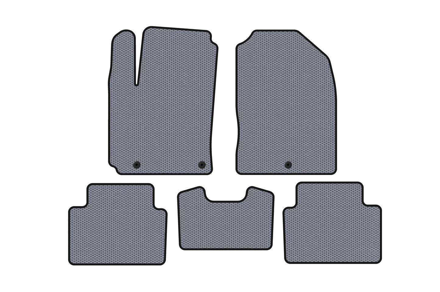 Rubber floor mats Carsuit (2017-2020, Petrol, grey) for Hyundai Kona 2017-2023 - image 1