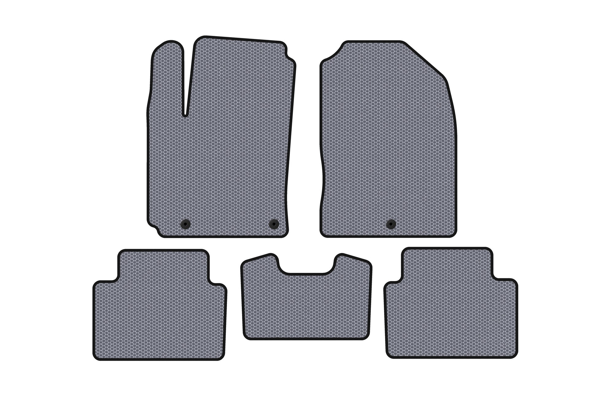 Rubber floor mats Carsuit (2017-2020, Petrol, grey) for Hyundai Kona 2017-2023 - image 1