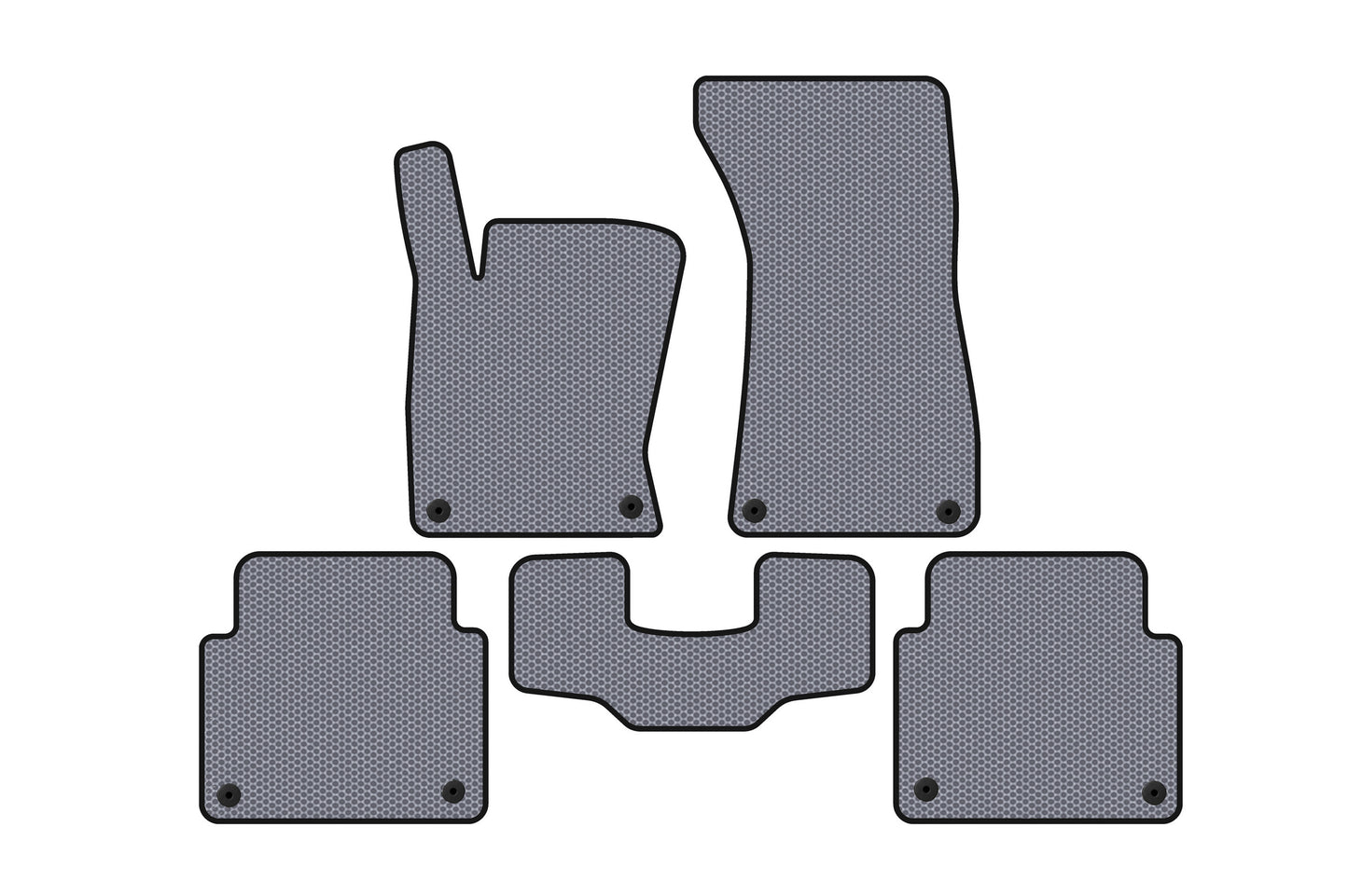 Rubber Floor Mats Carsuit (Short, Gray) for Audi A8 2002-2009 - image 1