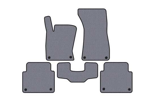 Rubber Floor Mats Carsuit (Short, Gray) for Audi A8 2002-2009 - image 1