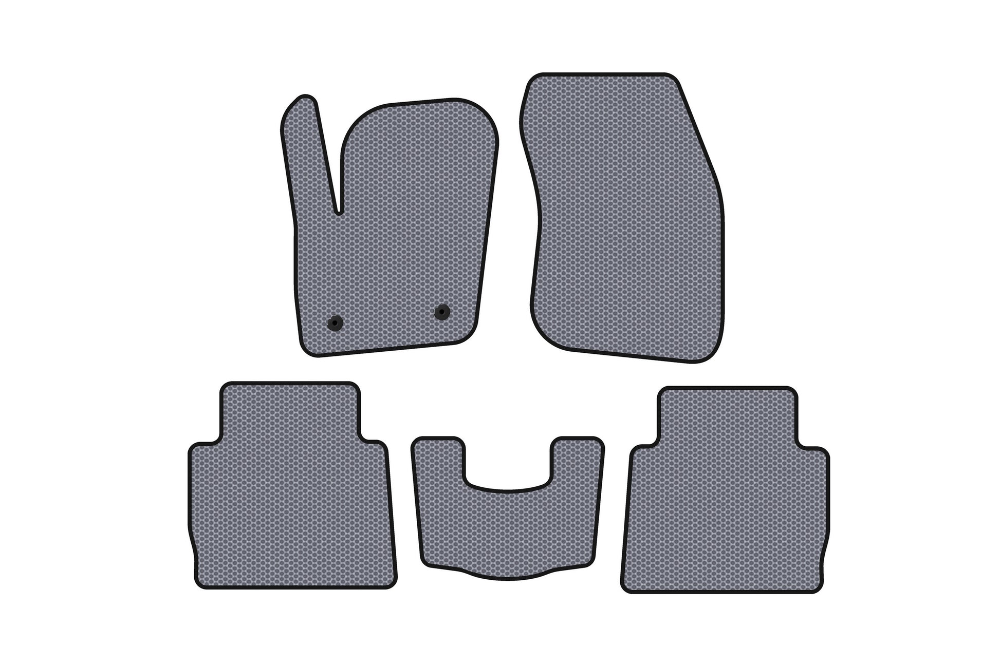 Rubber floor mats Carsuit (2012-2016, SD, gray) for Ford Fusion 2012-2020 - image 1