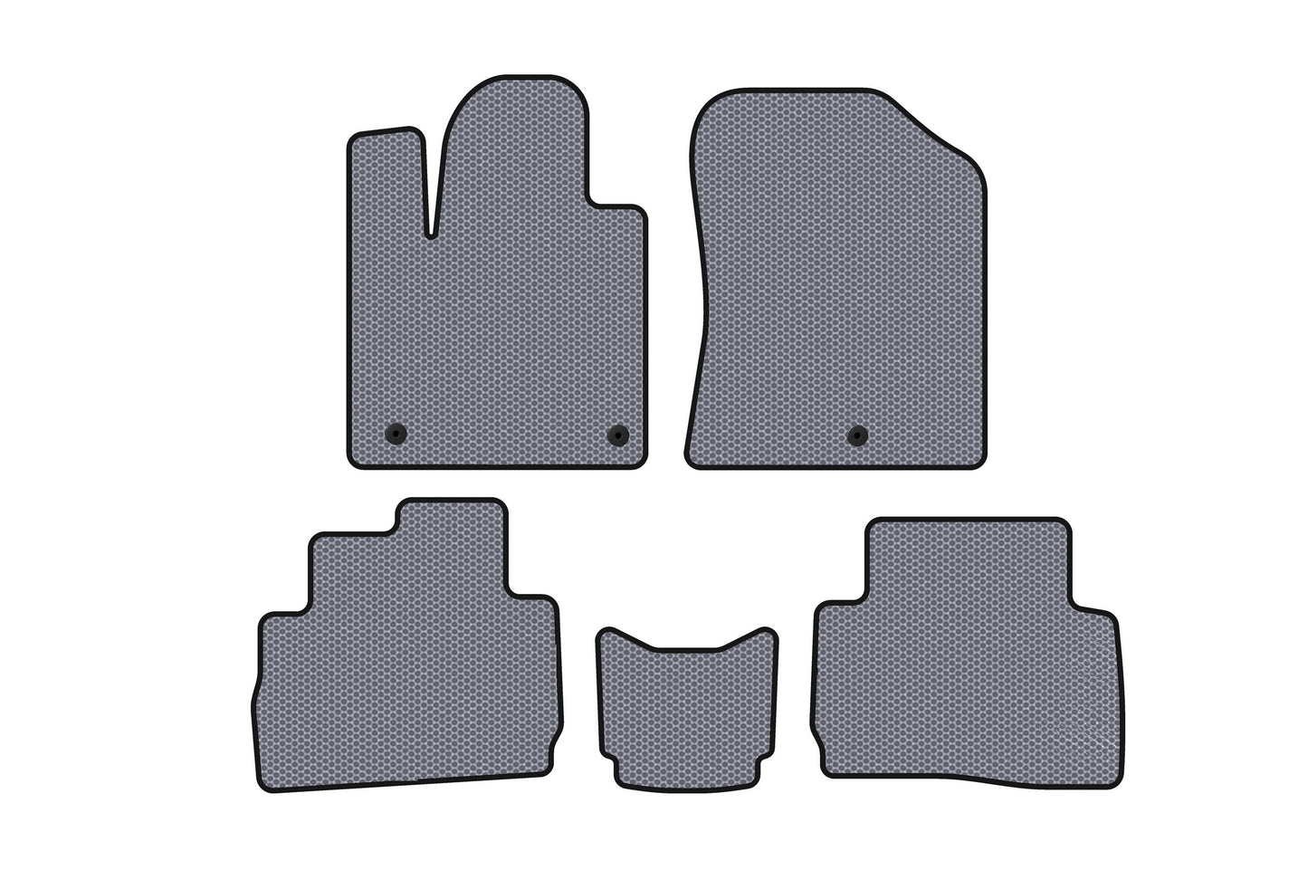 Rubber Floor Mats Carsuit (2020-2023, Gray) for Hyundai Santa Fe 4 2018-2023 - image 1