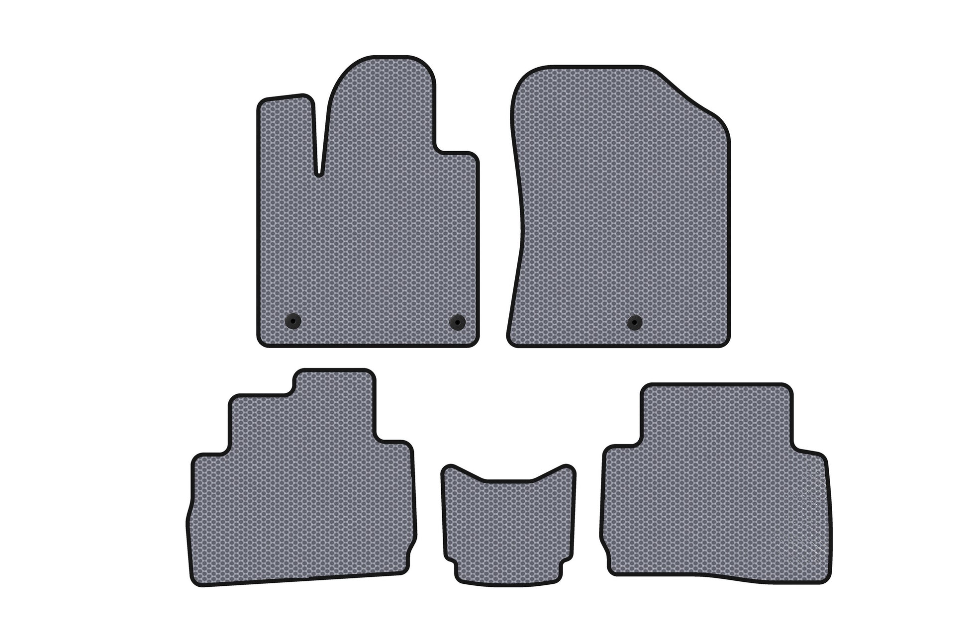 Rubber Floor Mats Carsuit (2020-2023, Gray) for Hyundai Santa Fe 4 2018-2023 - image 1