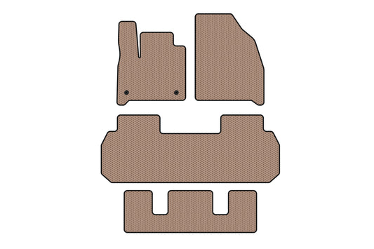 Rubber floor mats Carsuit (3 rows, beige) for Chevrolet Traverse 2017- - image 1