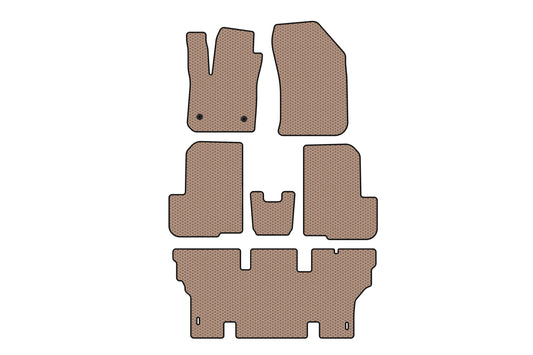 Rubber floor mats Carsuit (3 rows, 7-seater, beige) for Dacia Lodgy 2012-2022 - image 1