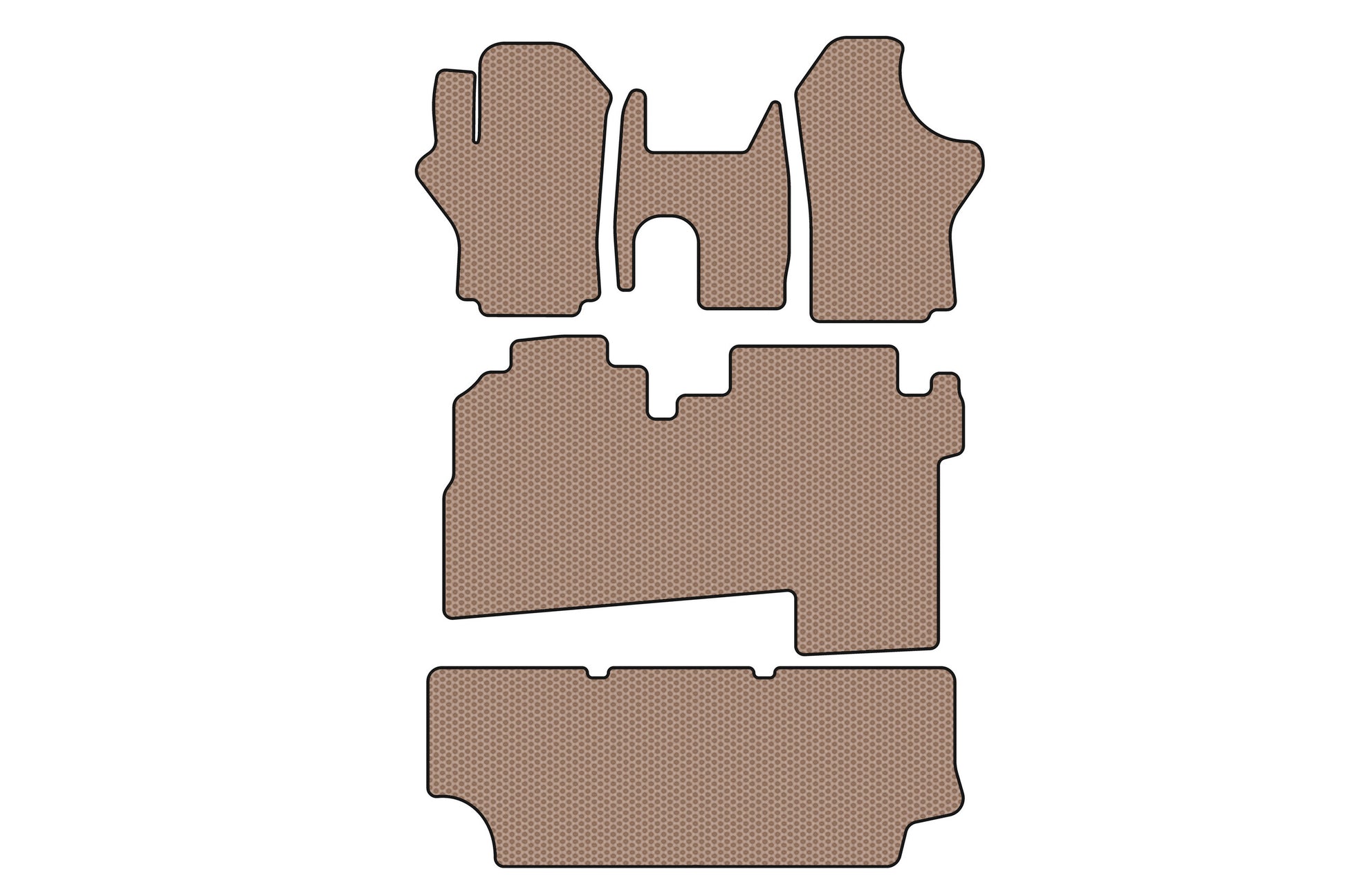 Rubber floor mats Carsuit (2004-2007, 3 rows, 8-seater, beige) for Hyundai H200, H1, Starex 1998-2007 - image 1