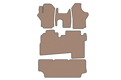 Rubber floor mats Carsuit (2004-2007, 3 rows, 8-seater, beige) for Hyundai H200, H1, Starex 1998-2007 - image 1