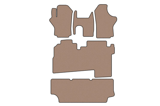 Rubber floor mats Carsuit (2004-2007, 3 rows, 8-seater, beige) for Hyundai H200, H1, Starex 1998-2007 - image 1
